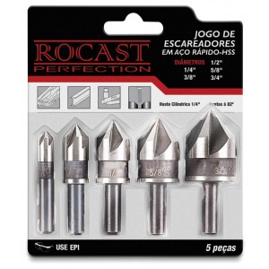 Jogo escareador 6 pecas haste de 1/4 ROCAST