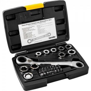 JOGO CHAVE ESTRELA CATRACA 8 A 19 MM 37 PECAS VONDER